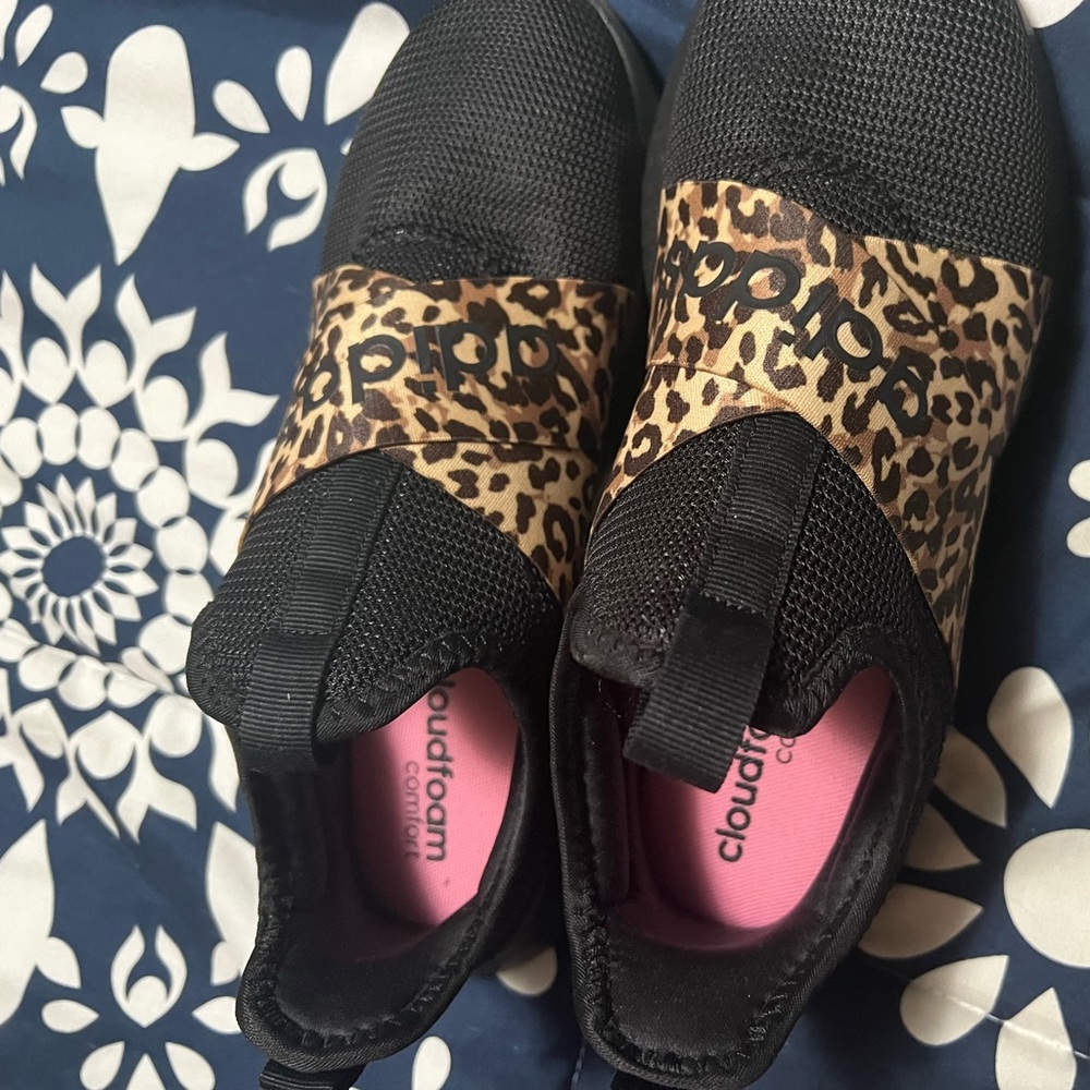 Adidas Women's Leopard Print Slip-On Shoes